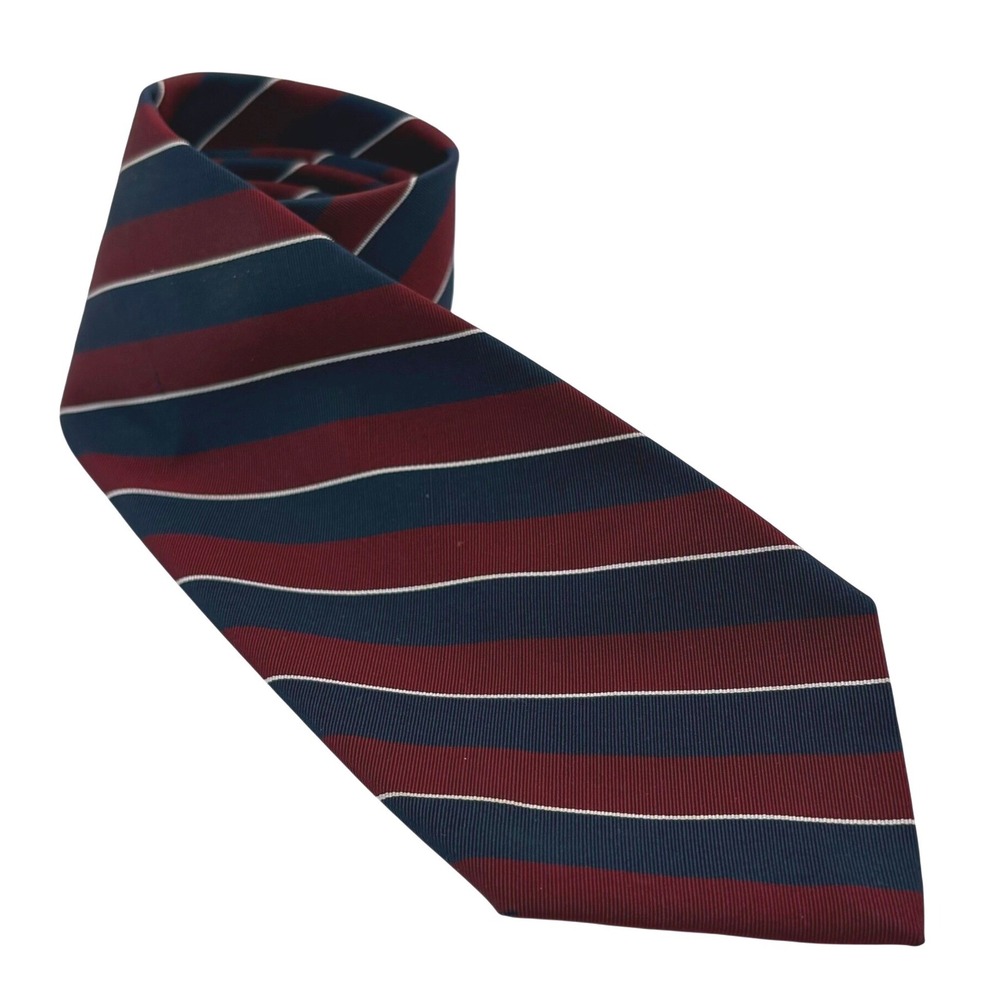 Vtg Brooks Brothers Irish Poplin Silk Wool Tie Regimental Stripe Ivy League Prep